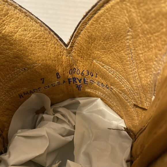 Vintage Frye Cowboy Boots Brown Suede Leather Western Pull-On Boots Size 7B - Picture 11 of 14